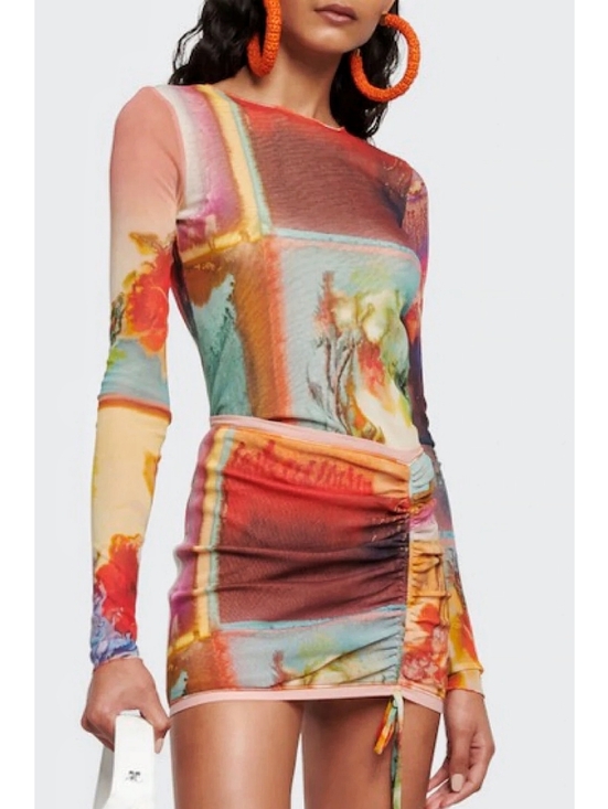 Dresses & Skirts - Jean Paul Gaultier Scarf Print Zara Larsson Mesh Skirt Set